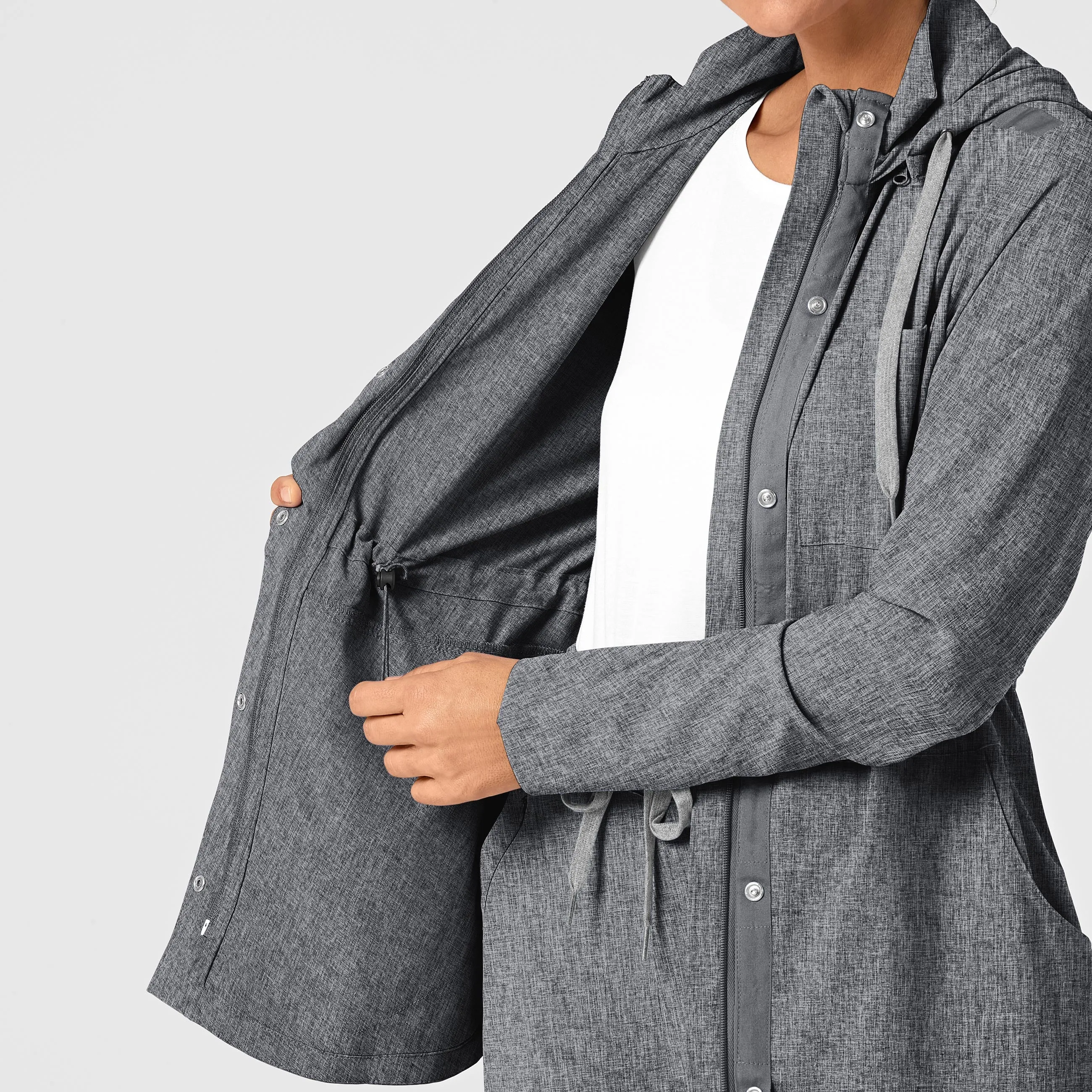 RENEW Women's Convertible Hood Fashion Jacket - Grey Heather