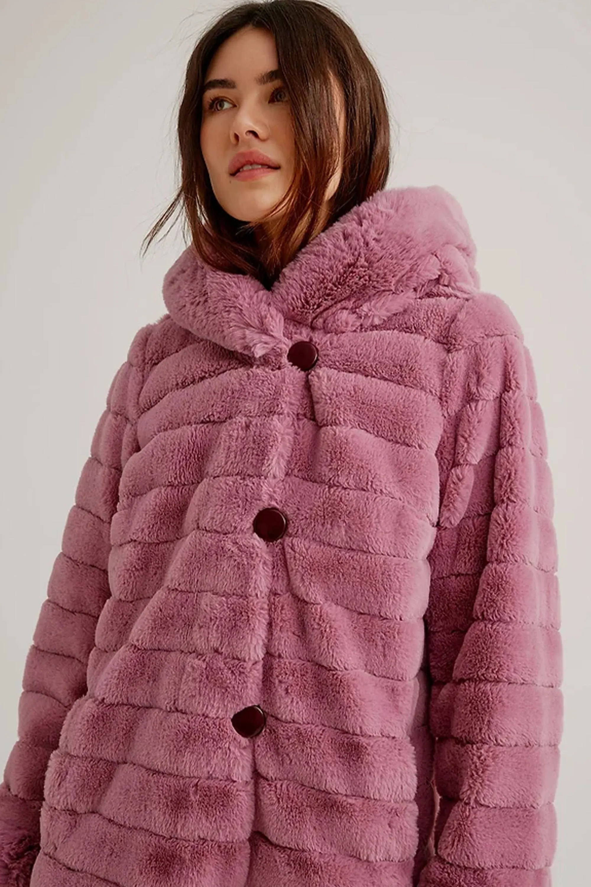 REVERSIBLE LUSTER FUR COAT