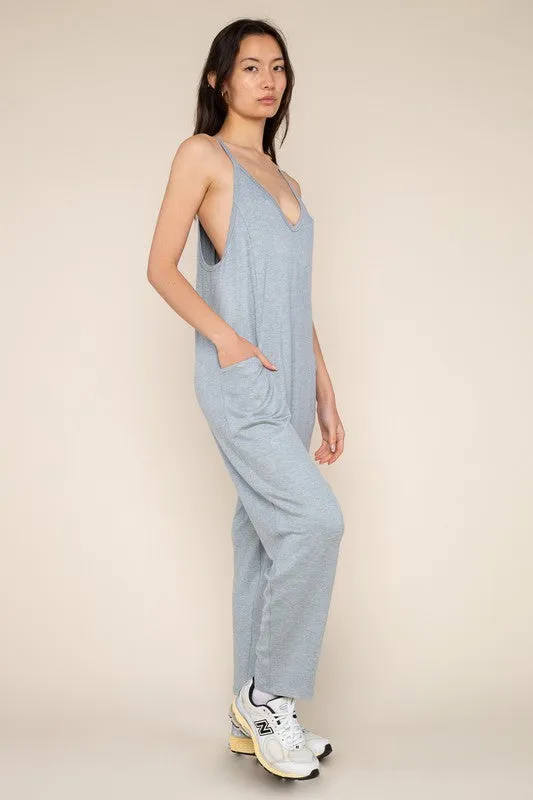 The Kourtney Relaxed Fit V-neck Jumpsuit