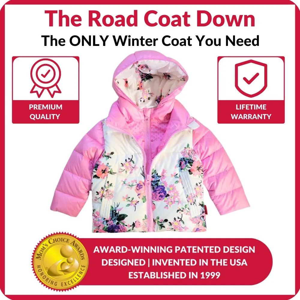 The Road Coat Down - Pink Floral