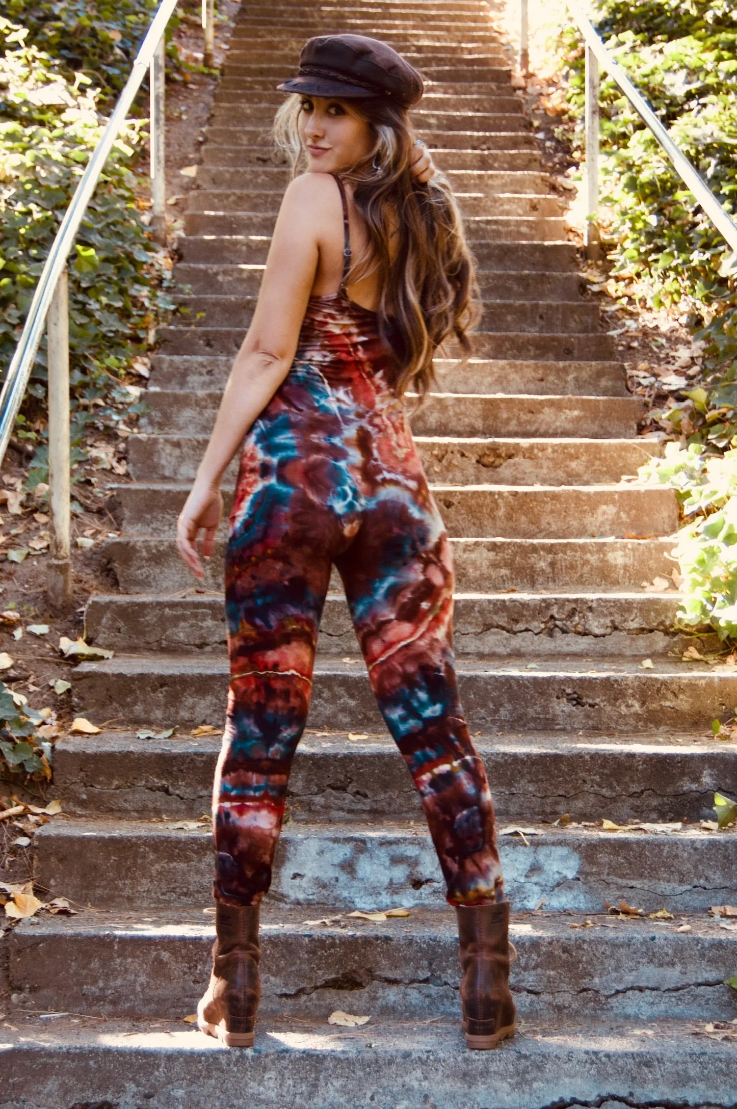 Tie Dye Rust Bodycon Catsuit