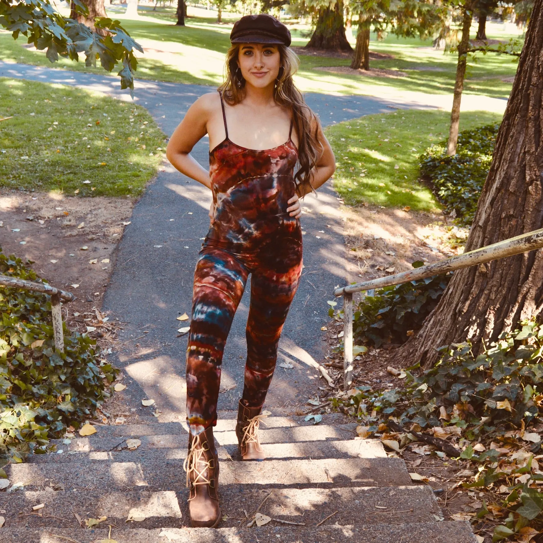 Tie Dye Rust Bodycon Catsuit