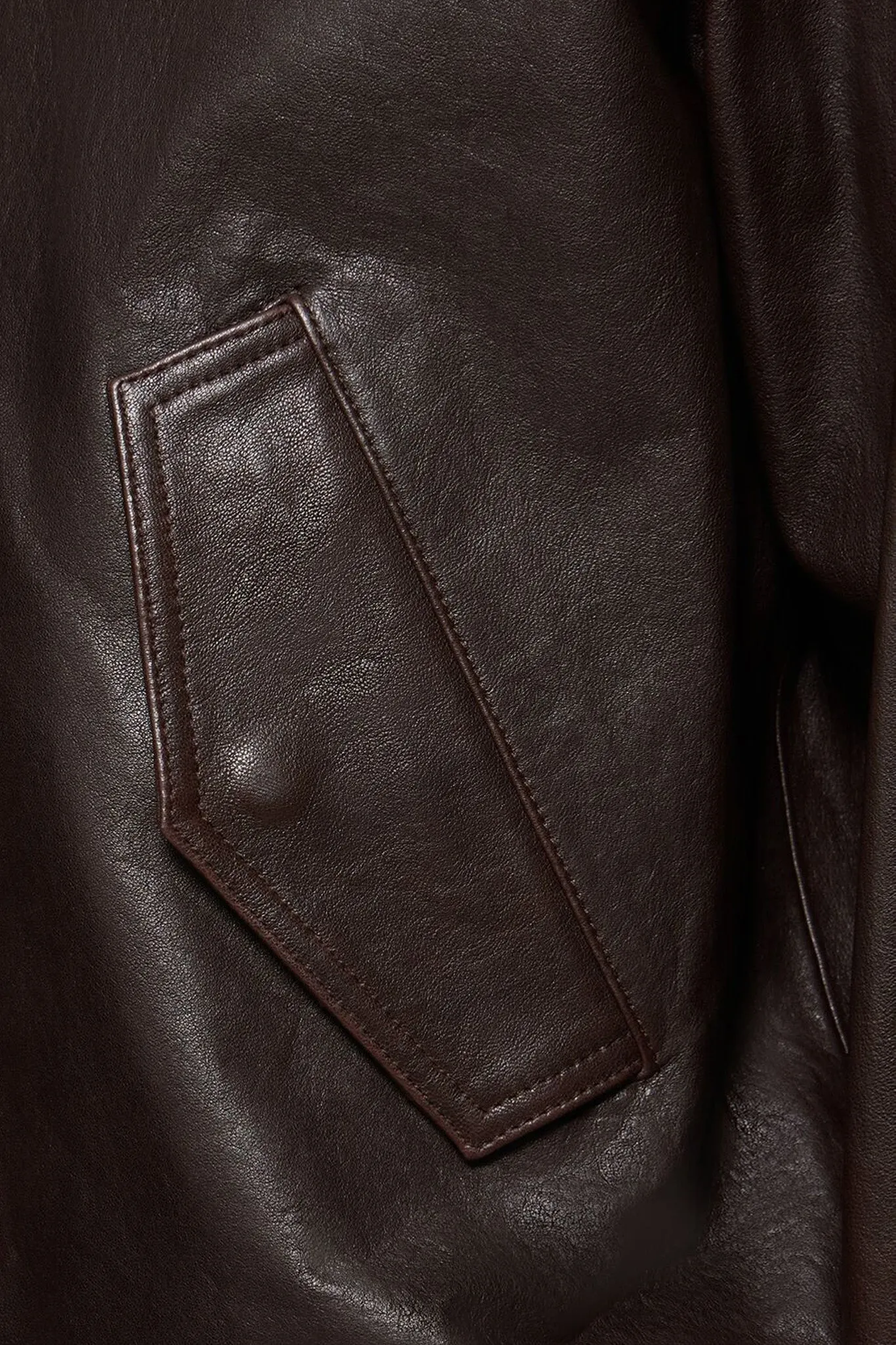 Unisex Brown Italian Lambskin Leather Blouson