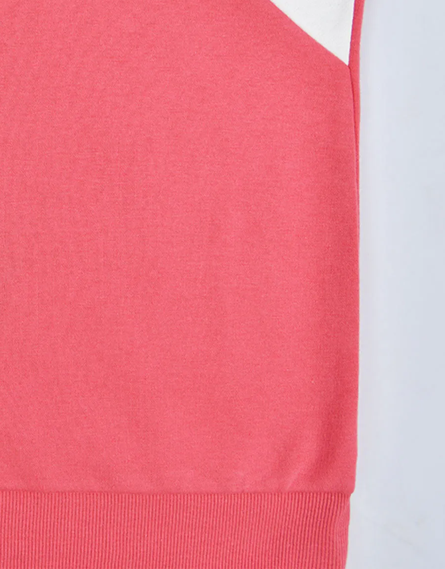 Unisex Pink Panel Sweat Shirt, Pink