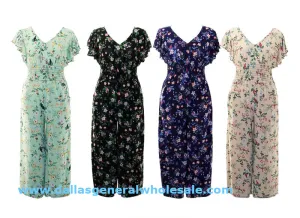 Women Cute Floral Jumpsuits Wholesale