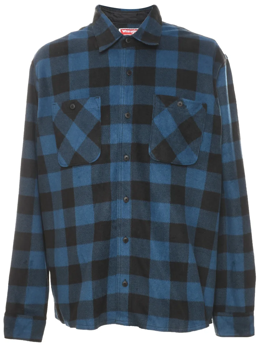 Wrangler Blue & Black Checked Shirt - XL